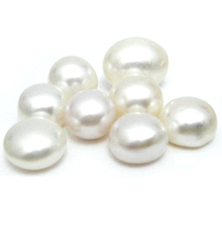 White 12-16mm AAA Undrilled Button Pearls